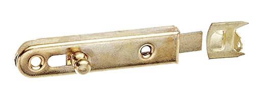 Alberts 111663 Möbelriegel mit Knopfgriff | gerade, mit Anschlagwinkel | Stahl, vernickelt | 70 x 16 mm von Alberts