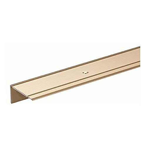 Alberts 490454 Treppenkanten-Schutzprofil | gebohrt | Aluminium, sandfarbig eloxiert | 1000 x 43 x 23 mm von Alberts