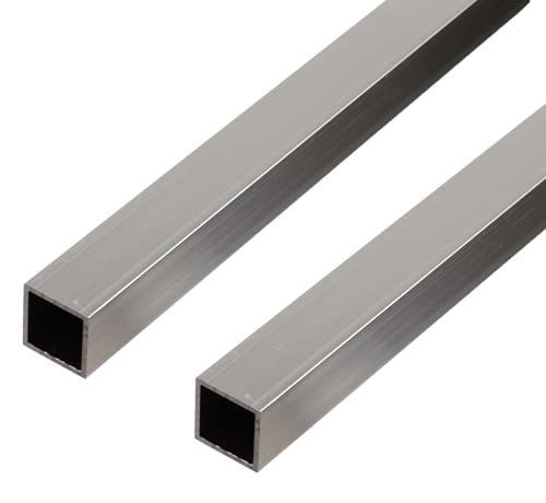 Alberts 497484 Vierkantrohr | Aluminium, natur | 1000 x 40 x 40 mm | 2er Set von Alberts