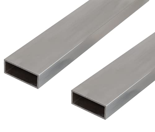 Alberts 497866 Rechteckrohr | Aluminium, natur | 1000 x 50 x 20 mm | 2er Set von Alberts