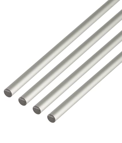 Alberts 498030 Rundstange | Aluminium, silberfarbig eloxiert | 1000 x 12 mm | 4er Set von Alberts