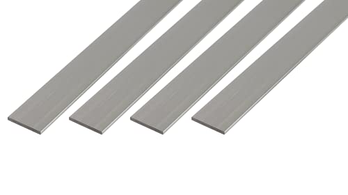 Alberts 498221 Flachstange | Aluminium, natur | 1000 x 30 x 2 mm | 4er Set von Alberts