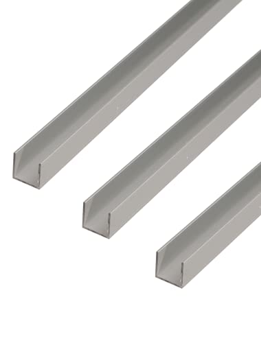 Alberts 498375 U-Profil | Aluminium, silberfarbig eloxiert | 1000 x 20 x 20 mm | 3er Set von Alberts