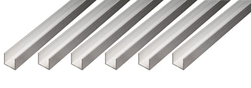 Alberts 498474 U-Profil | Aluminium, natur | 1000 x 20 x 10 mm | 6er Set von Alberts