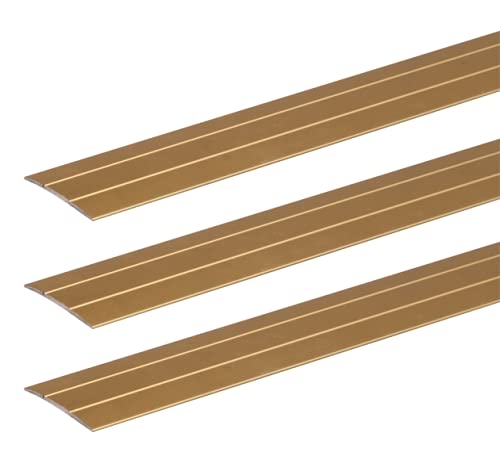 Alberts 499730 Übergangsprofil | selbstklebend | Aluminium, goldfarbig eloxiert | 900 x 38 mm | 3er Set von Alberts