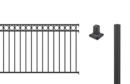 Alberts 509491 Zaunkomplettset Circle, zum Aufschrauben | verschiedene Längen und Höhen - wahlweise in verschiedenen Farben | matt-schwarz | Höhe 120 cm | Länge 10 m Alberts 509491 Zaunkomplettset Circle, zum Aufschrauben | verschiedene Längen und Höhen - wahlweise in verschiedenen Farben | matt-schwarz | Höhe 120 cm | Länge 10 m von Alberts