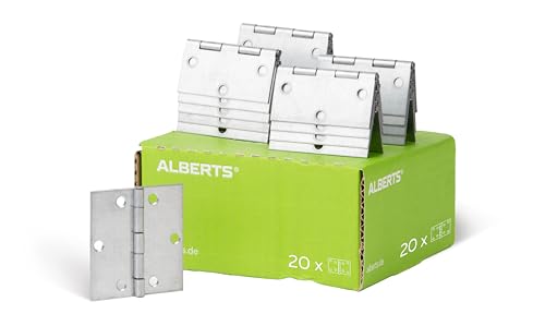 Alberts 850272 Scharnier | quadratisch | galvanisch gelb verzinkt | 64 x 64 mm | 20er Set von Alberts