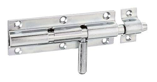 Alberts 127961 Bolzenriegel | mit rundem Griff und befestigter Schlaufe | galvanisch verzinkt, dickschichtpassiviert | Platte 120 x 41 mm | Bolzen-Ø 16 mm | Gesamtlänge 160 mm von Alberts