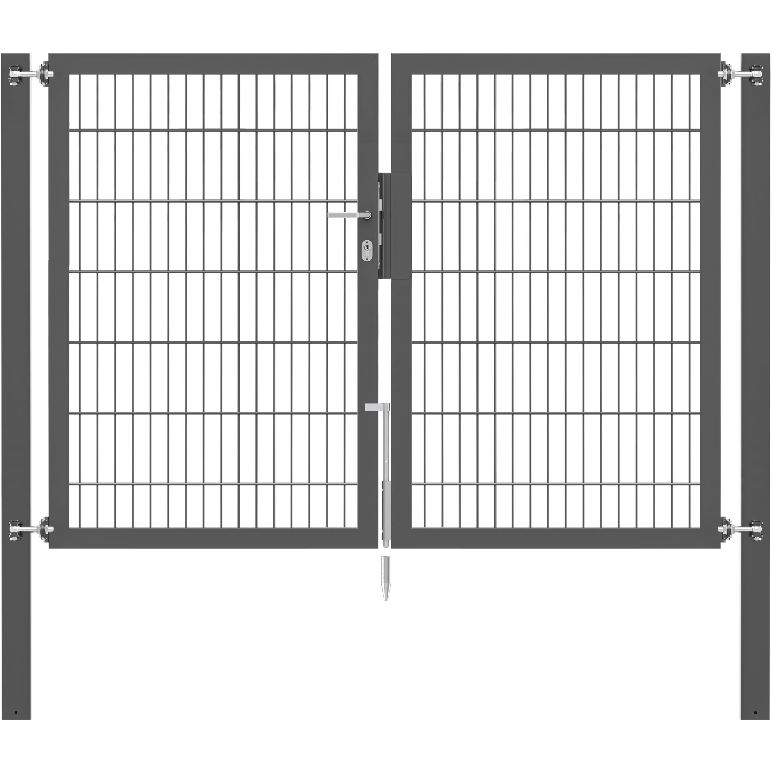 Doppeltor Flexo Plus 200 cm x 140 cm Pfosten 80 cm x 80 cm Anthrazit Doppeltor Flexo Plus 200 cm x 140 cm Pfosten 80 cm x 80 cm Anthrazit von -