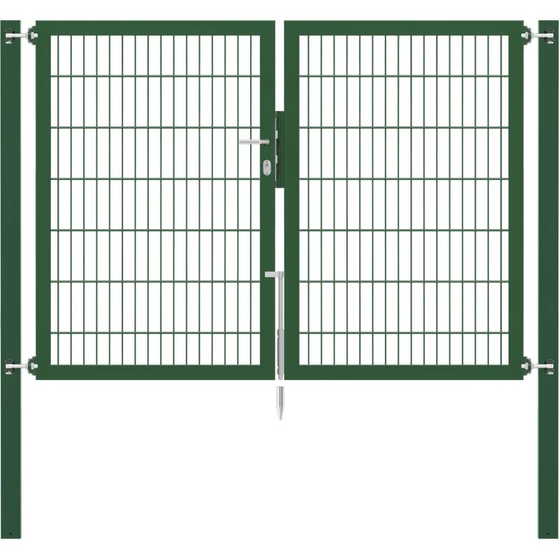Doppeltor Flexo Plus 200 cm x 140 cm Pfosten 80 cm x 80 cm Grün von -