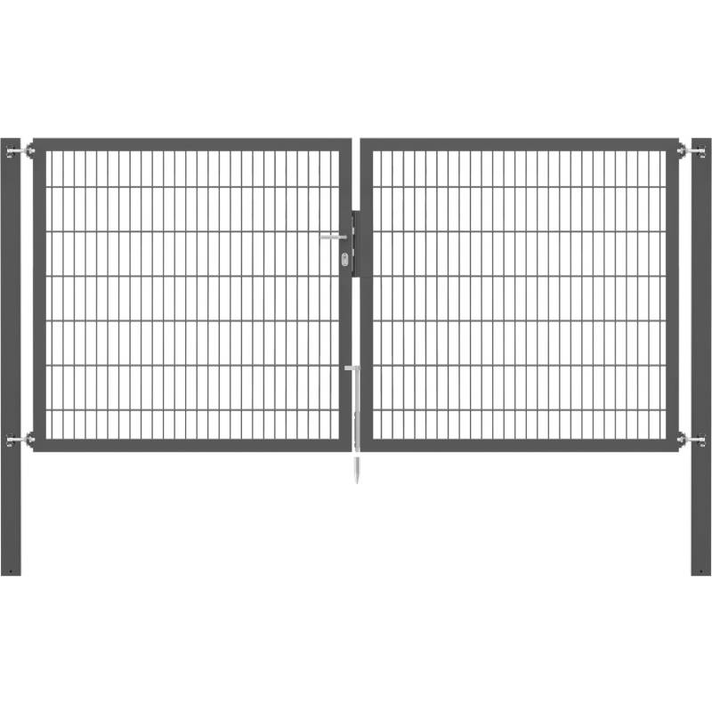 Doppeltor Flexo Plus 300 cm x 140 cm Pfosten 100 cm x 100 cm Anthrazit von -