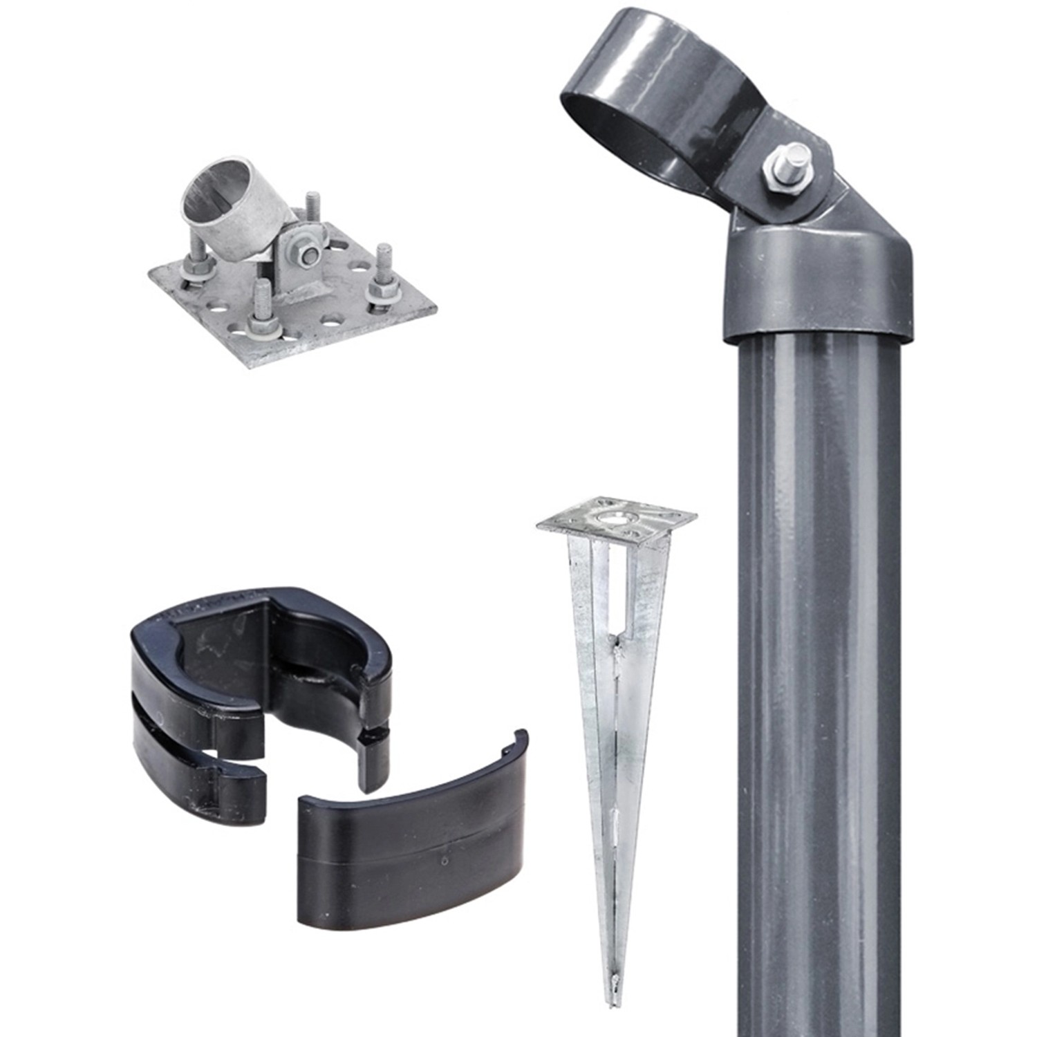 Eck-Set für Zaun Alberts Fix-Clip Pro Anthrazit 153 cm Hoch zum Aufschrauben Eck-Set für Zaun Alberts Fix-Clip Pro Anthrazit 153 cm Hoch zum Aufschrauben