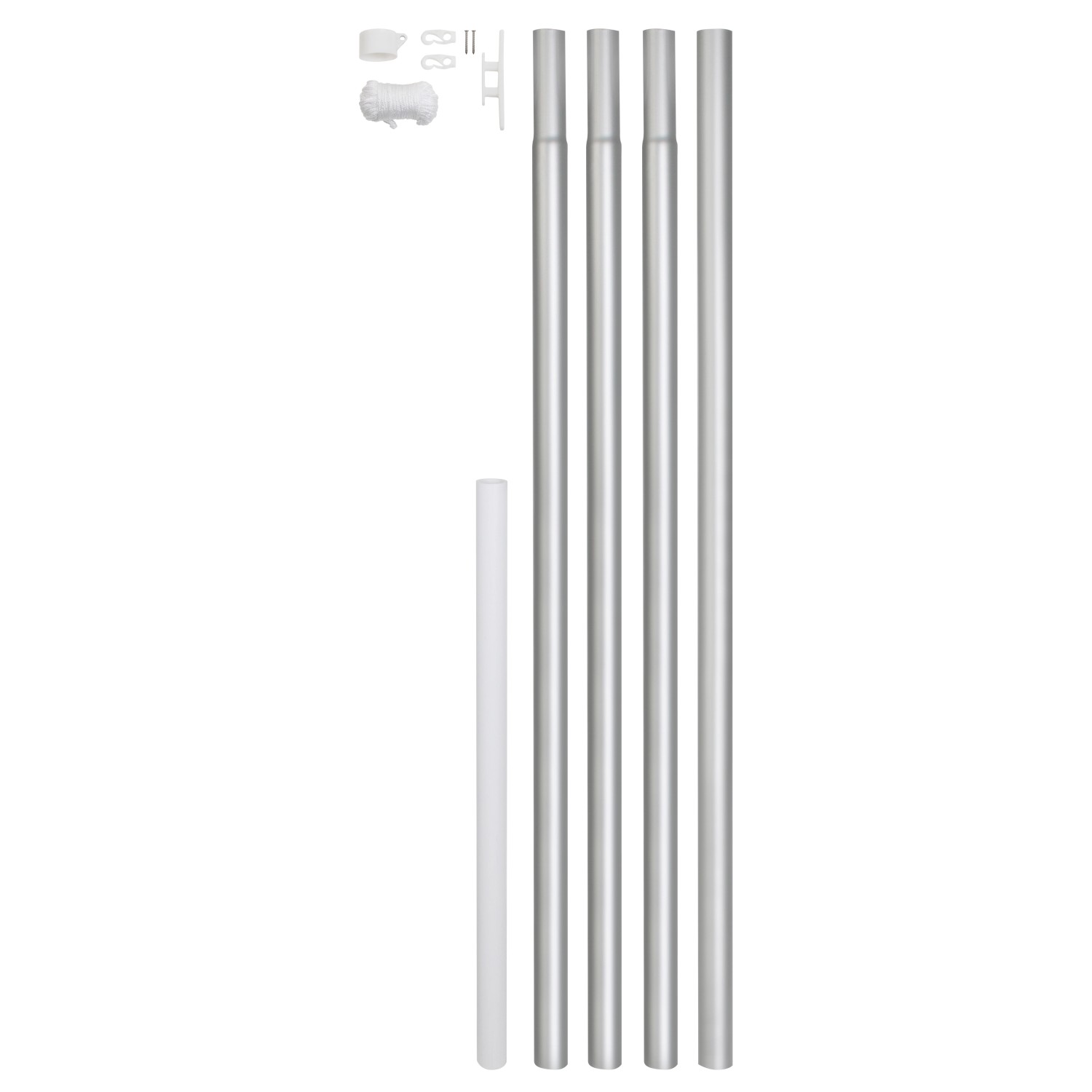 Fahnenmast Zylindrische Form Aluminium zum Einbetonieren Ø 5 cm x 620 cm von -