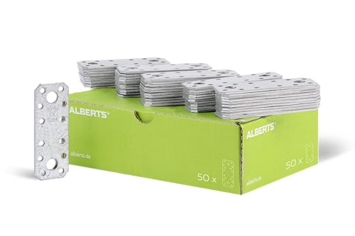 Alberts 846305 Flachverbinder | sendzimirverzinkt | 96 x 35 mm | 50er Set von Alberts