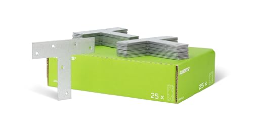 Alberts 848194 Flachverbinder | T-Form | sendzimirverzinkt | 140 x 110 x 30 mm | 25er Set von Alberts