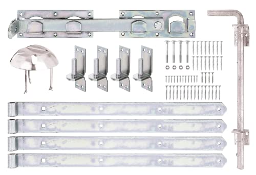 Alberts 216535 Beschlagsortiment , für Jägerzaun Doppel- oder Einzeltore , galvanisch verzinkt, dickschichtpassiviert von Alberts