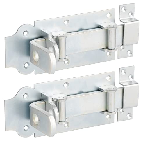 Alberts 118570 Rollen-Schlossriegel | gerade, mit flachem Griff und befestigter Schlaufe | galvanisch verzinkt, dickschichtpassiviert | Platte 180 x 80 mm | 2er Set von Alberts