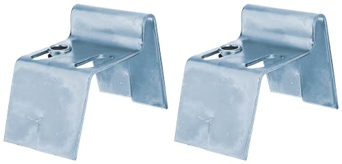 Alberts 137526 Auflaufstütze | zum Einbetonieren, mit Langlöchern, mit Bodenschieberführung | galvanisch blau verzinkt | 100 mm | 2er Set von Alberts