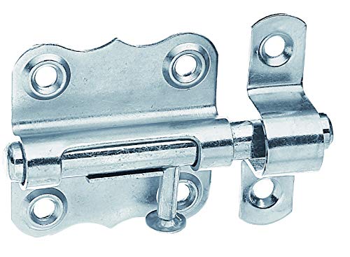 Alberts 327026 Grendelriegel | mit Knopfgriff und ohne Feder | Edelstahl | Platte 39 x 38 mm | Bolzen-Ø 8 mm von Alberts