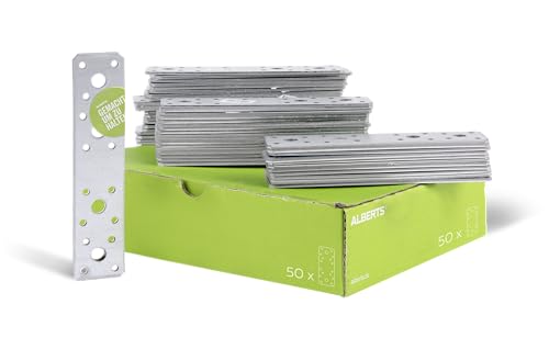 Alberts 846374 Flachverbinder | sendzimirverzinkt | 180 x 40 mm | 50er Set von Alberts