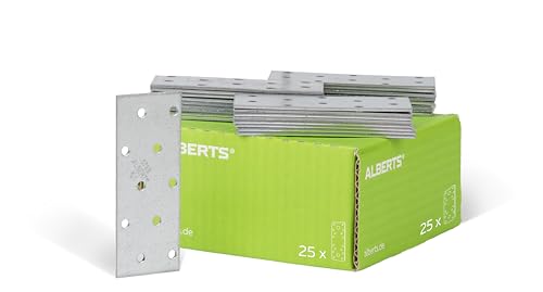 Alberts 847081 Flachverbinder | sendzimirverzinkt | 100 x 40 mm | 25er Set von Alberts