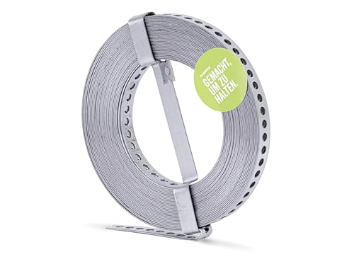 Alberts 334130 Lochband | mit oder ohne Abrollkasette | sendzimirverzinkt | Breite 12 mm | Länge 10 m von Alberts
