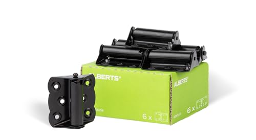 Alberts 839994 Scharnier | selbstschließend | schwarz kunststoffbeschichtet | 70 x 65 x 22 mm | 6er Set von Alberts