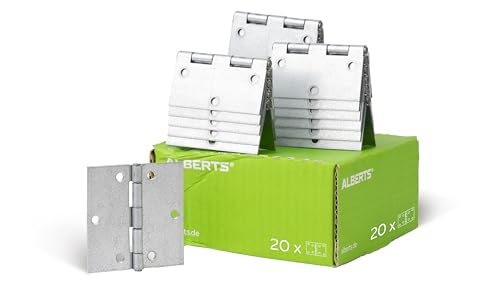 Alberts 850289 Scharnier | quadratisch | sendzimirverzinkt | 70 x 70 mm | 20er Set von Alberts