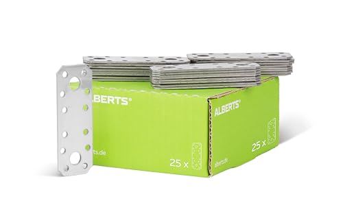 Alberts 851774 Flachverbinder | Edelstahl | 96 x 35 mm | 25er Set von Alberts