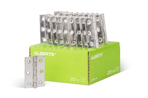 Alberts 851989 Scharnier | halbbreit | Edelstahl | 63 x 43 mm | 20er Set von Alberts