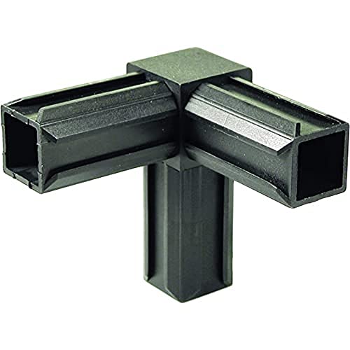 Alberts 859817 XD-Rohrverbinder | 90° und einem weiteren rechtwinkeligen Abgang | Kunststoff, schwarz | 20 x 20 x 1,5 mm | 10er Set von Alberts