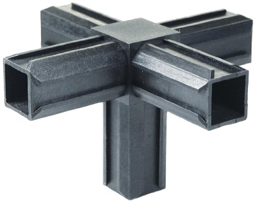 GAH-Alberts 426408 XD-Rohrverbinder - Kreuzstück und einem weiteren rechtwinkeligen Abgang, Kunststoff, schwarz, 20 x 20 x 1,5 mm / 10 Stück von GAH-Alberts
