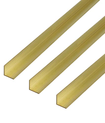 Alberts 497552 Winkelprofil | Messing | 1000 x 10 x 10 mm | 3er Set von Alberts