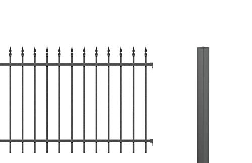 Alberts 510282 Zaunkomplettset Chaussee, zum Einbetonieren verschiedene Längen und Höhen anthrazit Höhe 100 cm Länge 10 m von Alberts