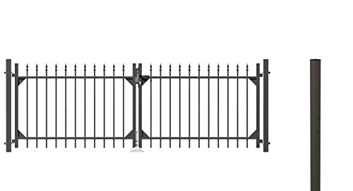 Alberts, anthrazit GAH 510497 Doppeltorset Chaussee, zum Einbetonieren wahlweise in verschiedenen Farben | kunststoffbeschichtet, 120 cm | Breite 3 m, Höhe: 1200 mm von Alberts