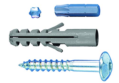 Alberts 554385 Schraubenset | Zubehör für Fenster-Gitter zur Befestigung | Schrauben-Set verzinkt | 4 Stück Schrauben & Dübel | 50 x 7 mm | 4er Set von Alberts