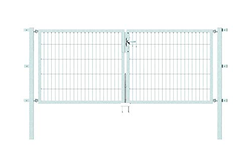 Alberts GAH 647896 Doppeltor Flexo mit Zubehör wahlweise in verschiedenen Farben | feuerverzinkt | Breite 250 cm | Höhe 100 cm von Alberts