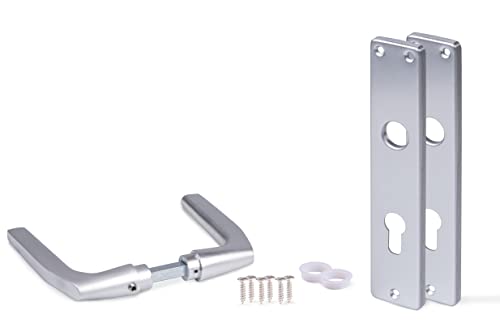 Alberts 215668 Türdrücker | für Einsteckschlösser | Aluminium, silberfarbig eloxiert | 220 x 40 mm von Alberts