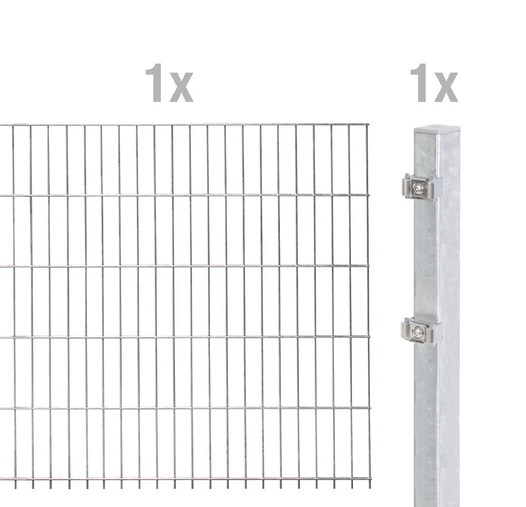 Alberts Anbauset Doppelstabmatten 2 m 100 cm 6/5/6 feuerverzinkt von Alberts