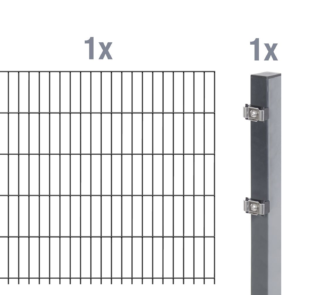 Alberts Anbauset Doppelstabmatten 2 m 120 cm 6/5/6 anthrazit von Alberts