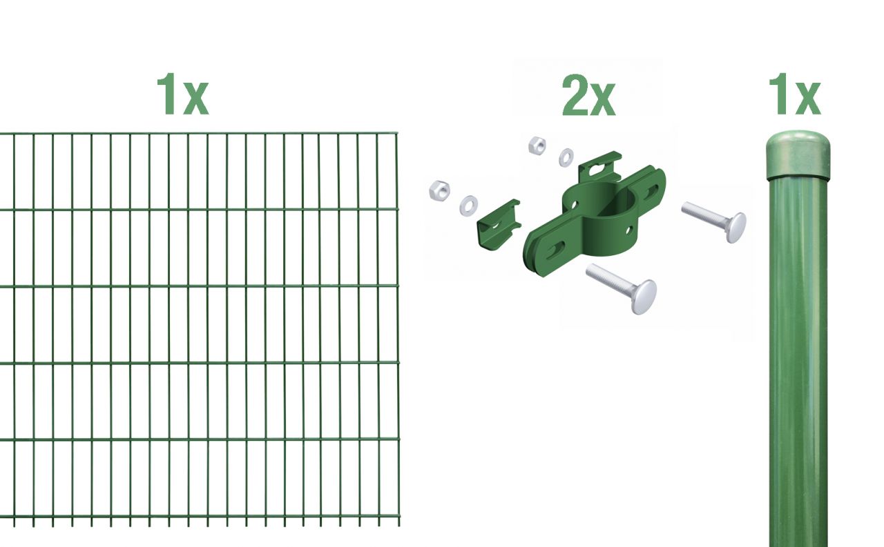 Alberts Anbauset Einzelmatten 2 m 125 cm  8/6/4 grün von Alberts