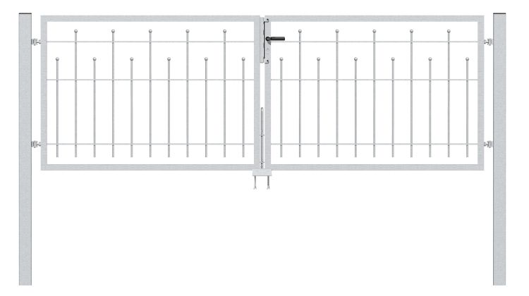 Alberts Doppeltor Madrid 100 x 300 cm feuerverzinkt ohne Pfosten von Alberts