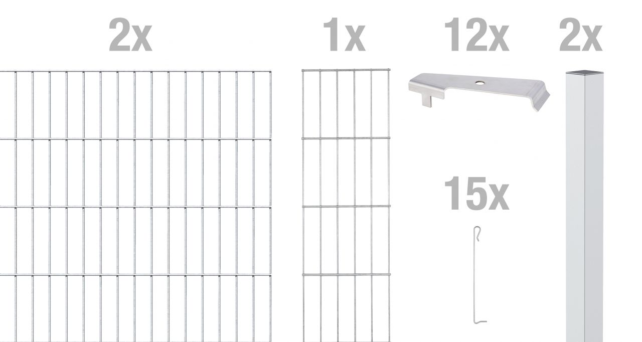 Alberts Gabionen Anbauset Cluster 200 x 80 cm feuerverzinkt zE von Alberts