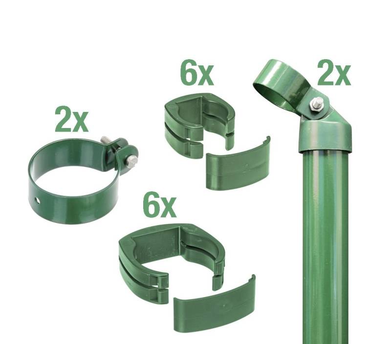 Alberts Zaunanschluss-Set Ø 60 mm 153 cm grün zum Einbetonieren 2 Stk von Alberts