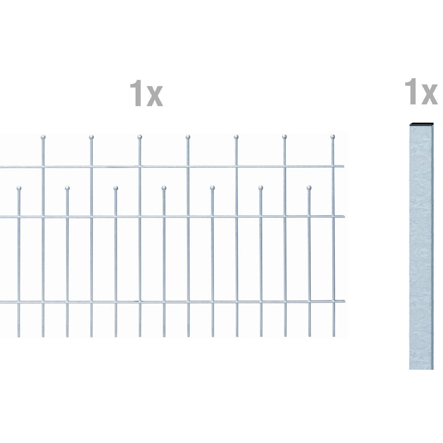 Metallzaun Anbau-Set Madrid verzinkt z. Aufschrauben 100 cm x 200 cm von -