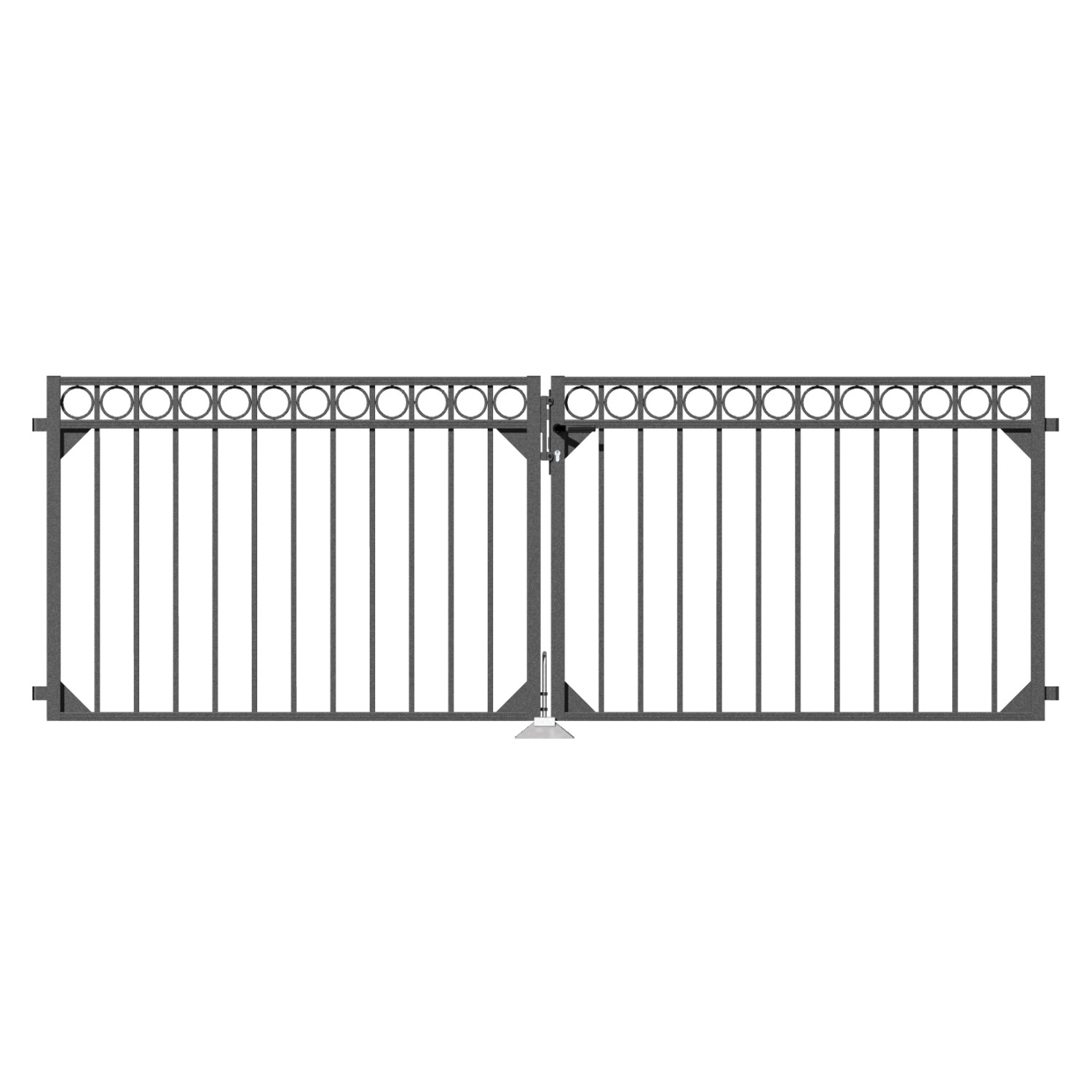 Metallzaun Doppeltor Circle Anthrazit 100 cm x 301 cm Metallzaun Doppeltor Circle Anthrazit 100 cm x 301 cm von -