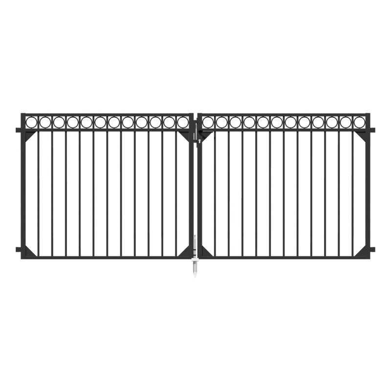 Metallzaun Doppeltor Circle Anthrazit 120 cm x 301 cm von -