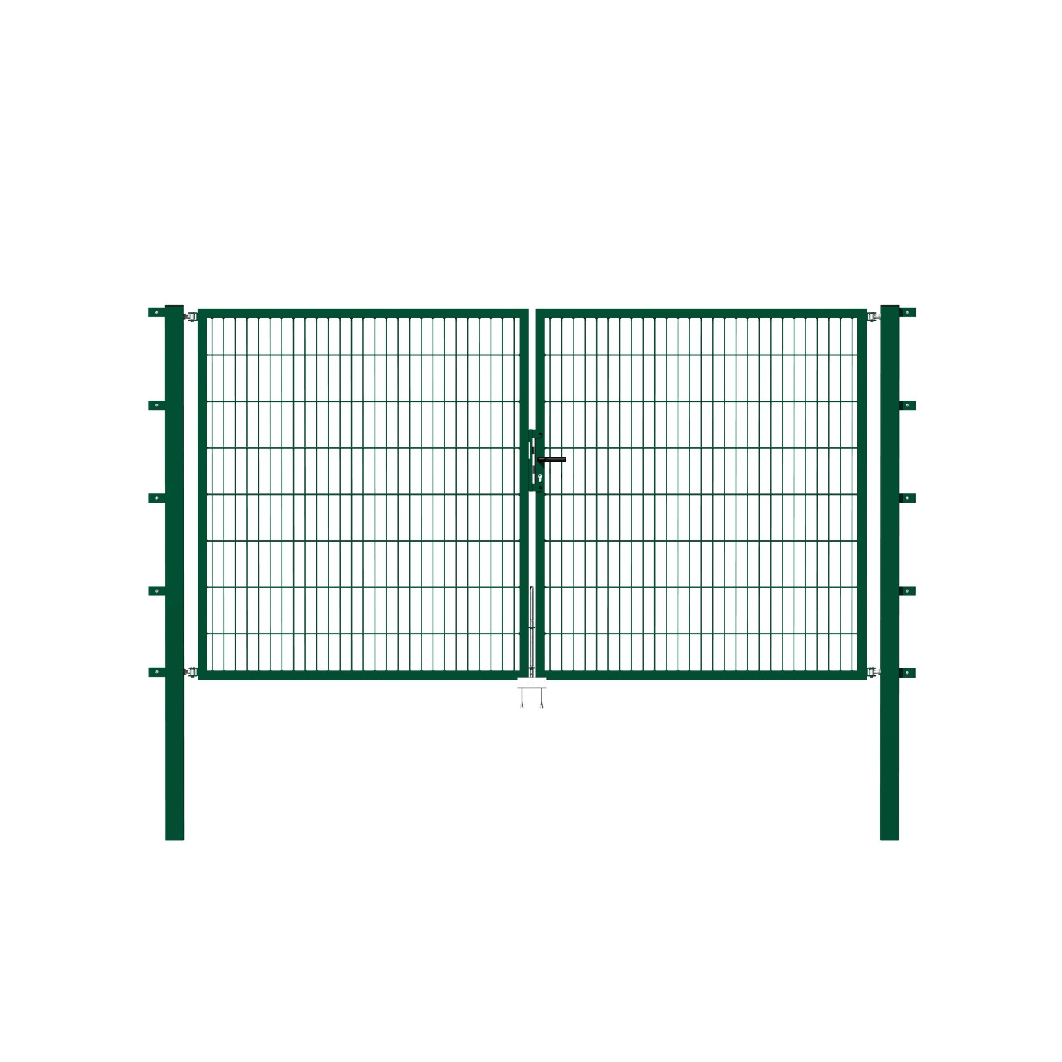 Metallzaun Doppeltor für Doppelstabmatte Grün z. Einbetonieren 120 cm x 200 cm von -