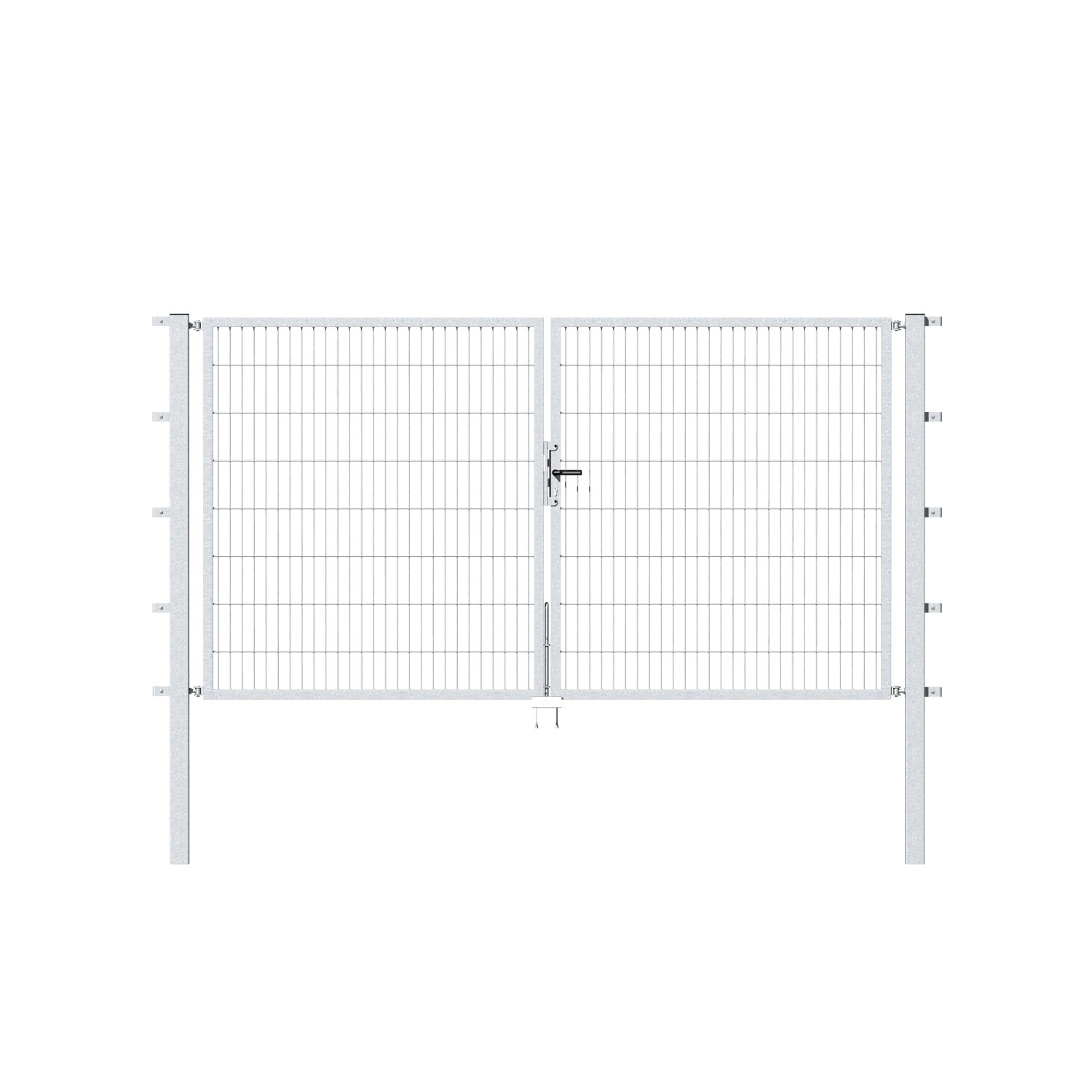 Metallzaun Doppeltor für Doppelstabmatte verzinkt z. Einbeton. 100 cm x 200 cm von -