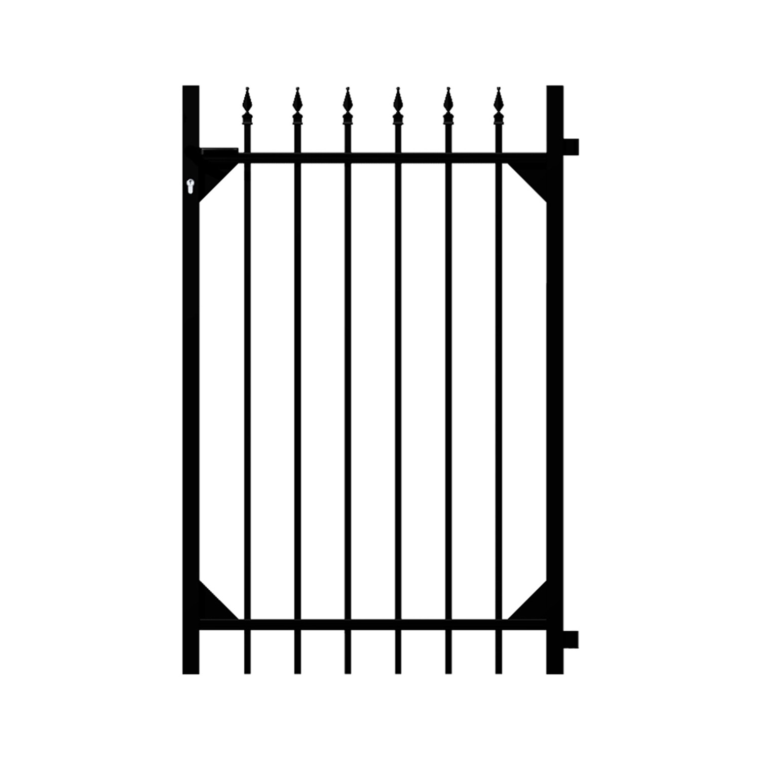 Metallzaun Einzeltor Chaussee Schwarz 120 cm x 96,5 cm Metallzaun Einzeltor Chaussee Schwarz 120 cm x 96,5 cm von -